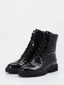 Rapid Soul – Schnürboots aus Lackleder Schwarz
