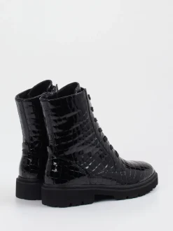 Rapid Soul – Schnürboots aus Lackleder Schwarz