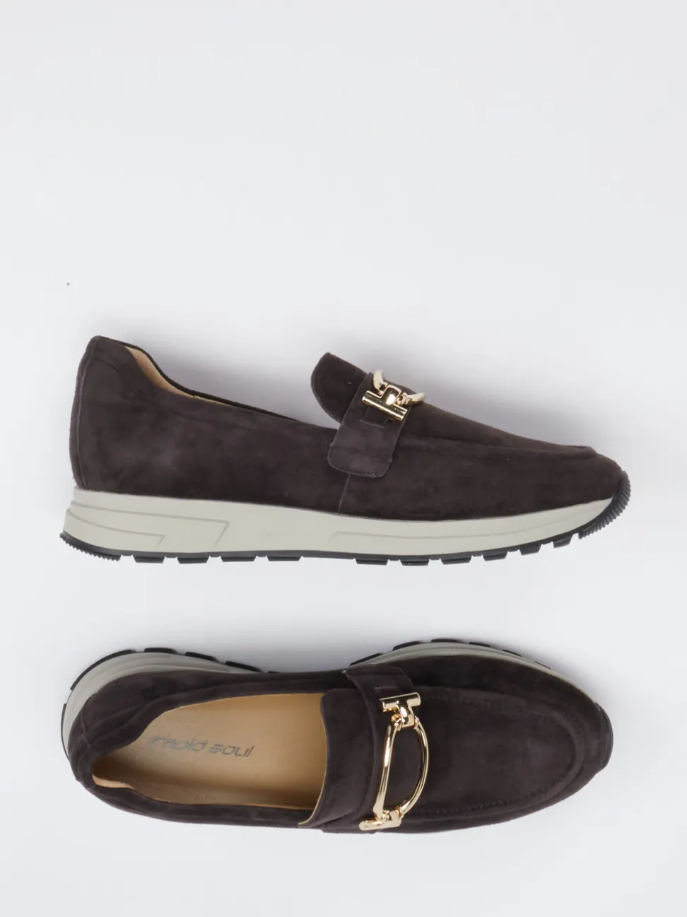 Rapid Soul – Slipper aus Veloursleder Dunkelbraun