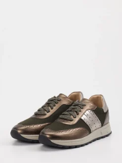 Rapid Soul – Sneaker aus Leder und Textil oliv