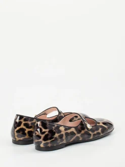 RAS – Mary Janes aus geprägtem Leder mit Leopardmuster
