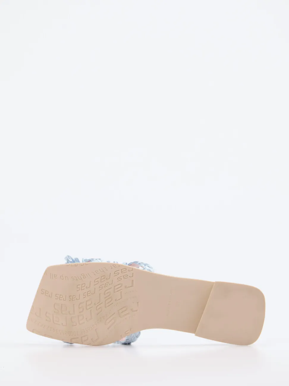 RAS – Pantolette aus Metallicleder hellblau irisierend