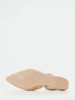 RAS – Slingback-Ballerinas aus Raffiabast beige