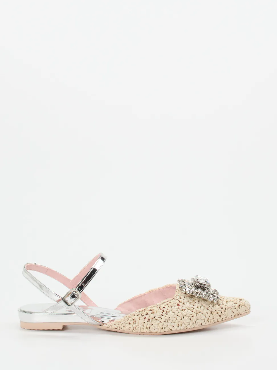 RAS – Slingback-Ballerinas aus Bastgeflecht Beige
