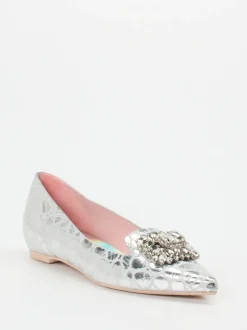 RAS – Spitzballerinas aus Metallicleder silber