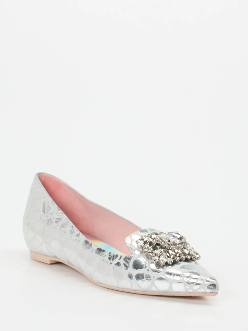 RAS – Spitzballerinas aus Metallicleder silber