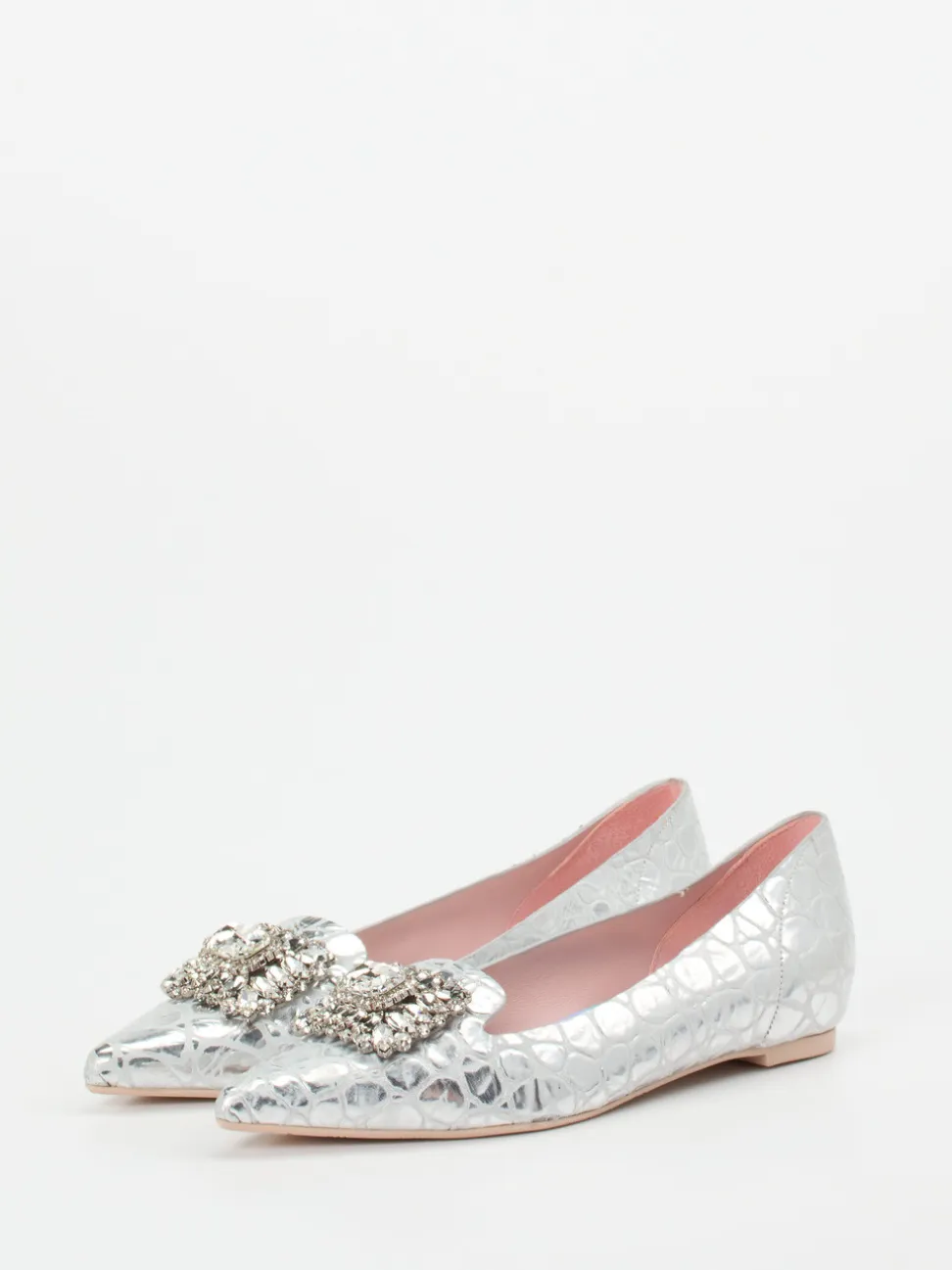 RAS – Spitzballerinas aus Metallicleder silber