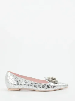 RAS – Spitzballerinas aus Metallicleder silber