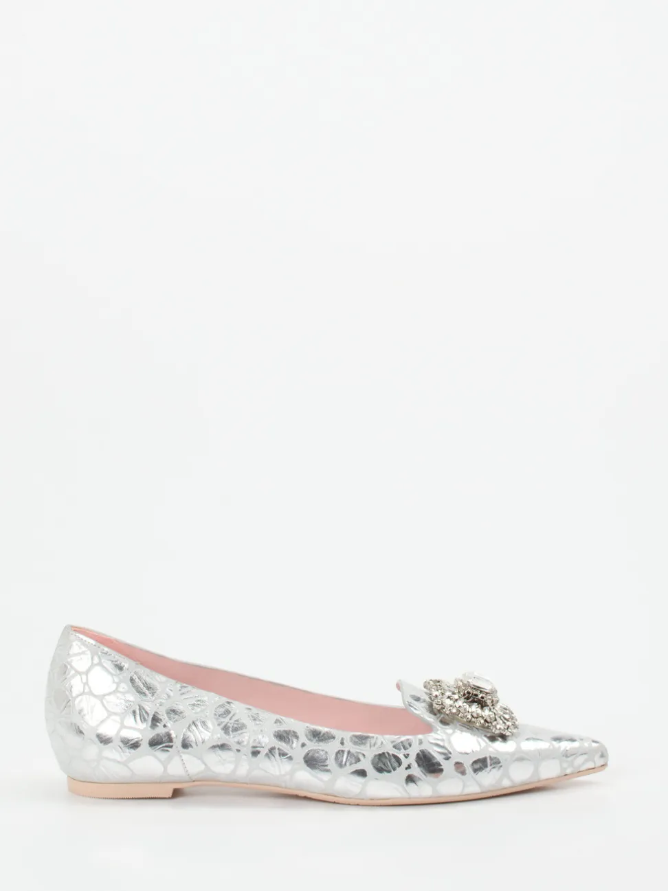 RAS – Spitzballerinas aus Metallicleder silber