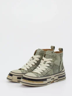 Rebecca White – High-Top Sneaker aus Veloursleder Salbeigrün