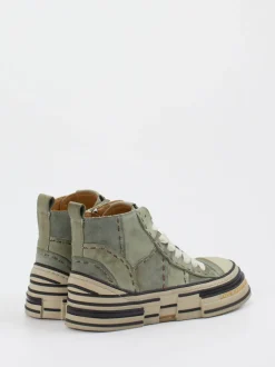 Rebecca White – High-Top Sneaker aus Veloursleder Salbeigrün