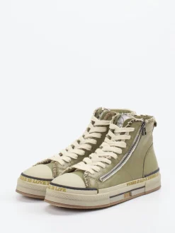 Rebecca White – High-Top Sneaker aus Lammleder grün