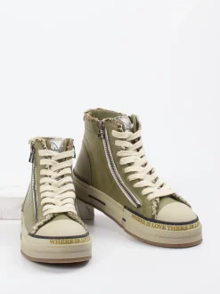 Rebecca White – High-Top Sneaker aus Lammleder grün