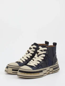 Rebecca White – High-Top Sneaker aus Veloursleder blau
