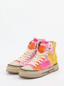 Rebecca White – High-Top Sneaker aus Textil Patchwork