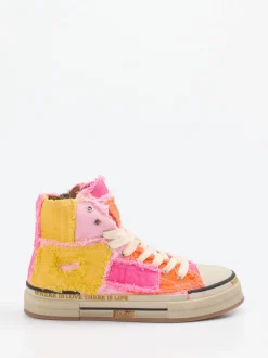 Rebecca White – High-Top Sneaker aus Textil Patchwork