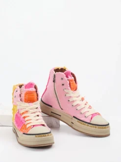 Rebecca White – High-Top Sneaker aus Textil Patchwork