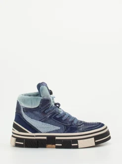 Rebecca White – High-Top Sneaker aus Kalbleder blau