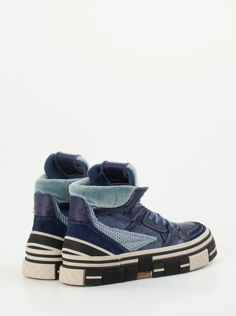 Rebecca White – High-Top Sneaker aus Kalbleder blau