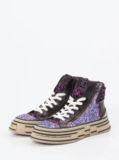 Rebecca White – High-Top Sneaker aus Metallic mit Glitzer