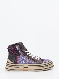 Rebecca White – High-Top Sneaker aus Metallic mit Glitzer