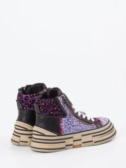 Rebecca White – High-Top Sneaker aus Metallic mit Glitzer