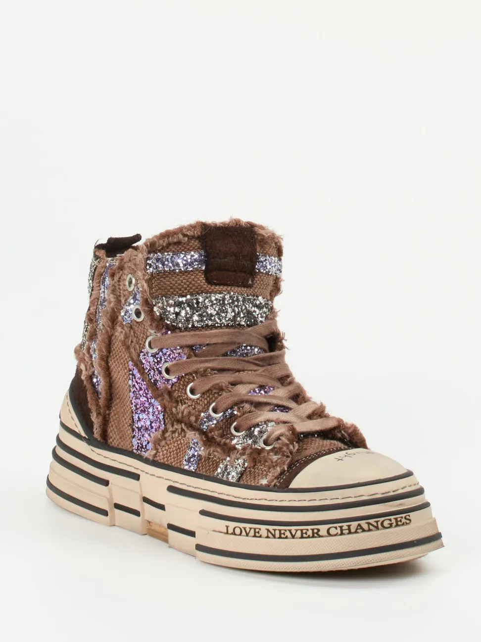 Rebecca White – High-Top Sneaker aus Textil mit Glitzer