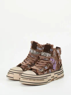 Rebecca White – High-Top Sneaker aus Textil mit Glitzer