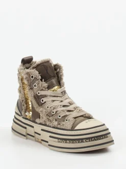 Rebecca White – High-Top Sneaker aus Textil mit Pailletten