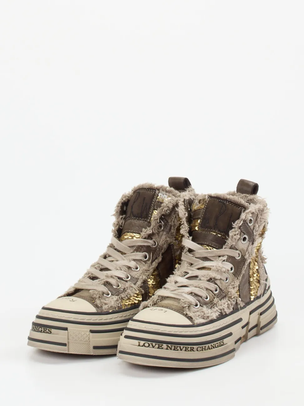 Rebecca White – High-Top Sneaker aus Textil mit Pailletten