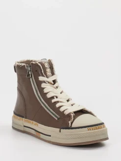 Rebecca White – High-Top Sneaker aus Leder altrosa