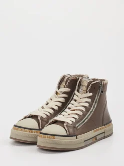Rebecca White – High-Top Sneaker aus Leder altrosa