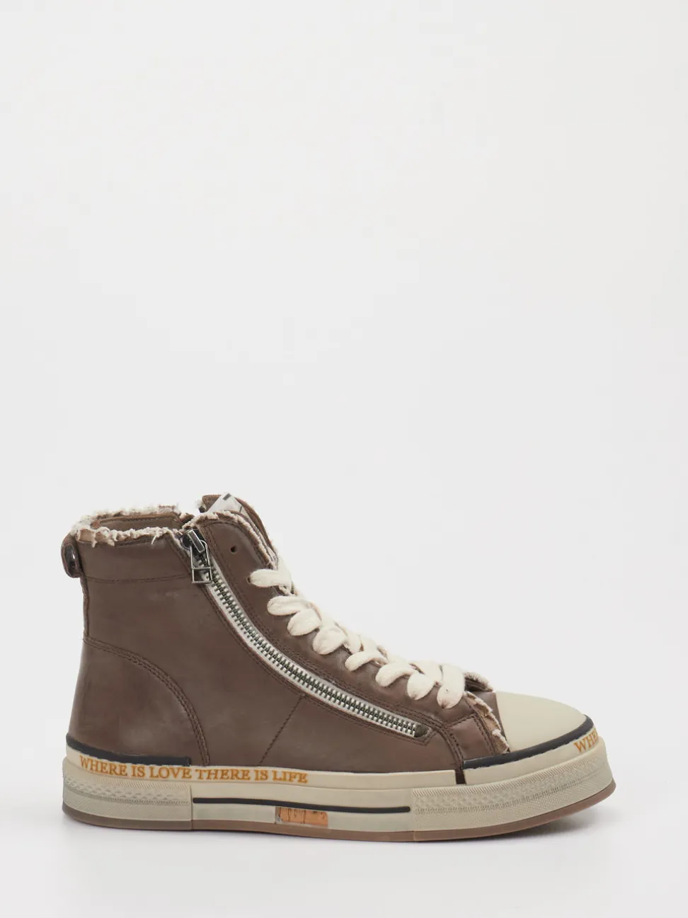 Rebecca White – High-Top Sneaker aus Leder altrosa