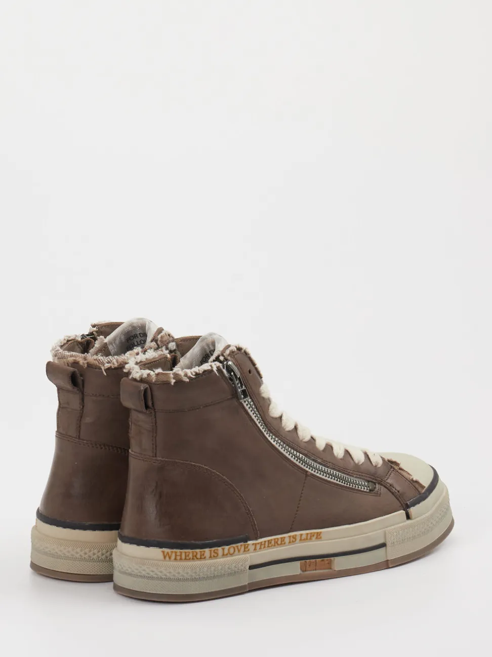 Rebecca White – High-Top Sneaker aus Leder altrosa