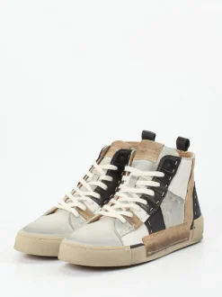 Rebecca White – High-Top Sneaker aus Veloursleder Patchwork