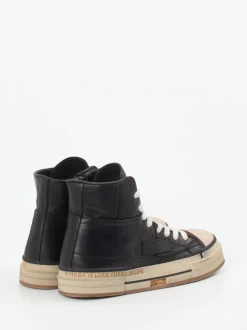 Rebecca White – High-Top Sneaker aus Leder schwarz
