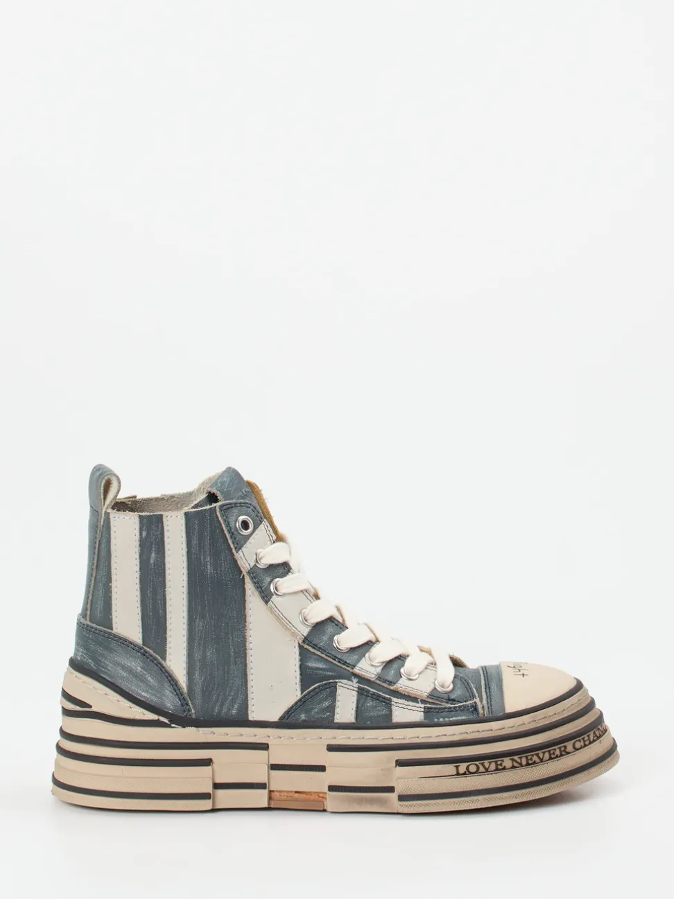 Rebecca White – High-Top-Sneaker aus Leder blau