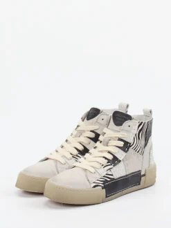 Rebecca White – High-Top-Sneaker aus Veloursleder Zebra-Print