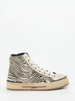Rebecca White – High-Top-Sneaker aus Fellimitat Zebra-Look
