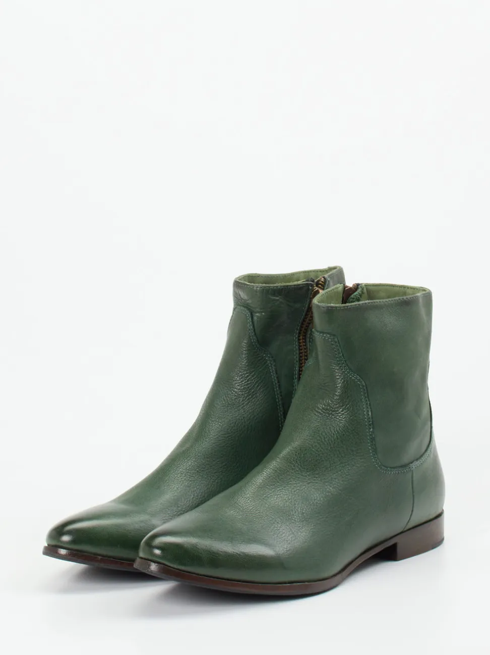Rebecca White – Stiefelette aus Lammleder tannengrün