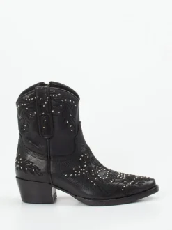 Rebecca White – Western-Stiefelette aus Lammleder Schwarz