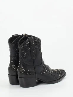 Rebecca White – Western-Stiefelette aus Lammleder Schwarz