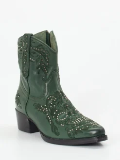 Rebecca White – Western-Stiefelette aus Lammleder grün