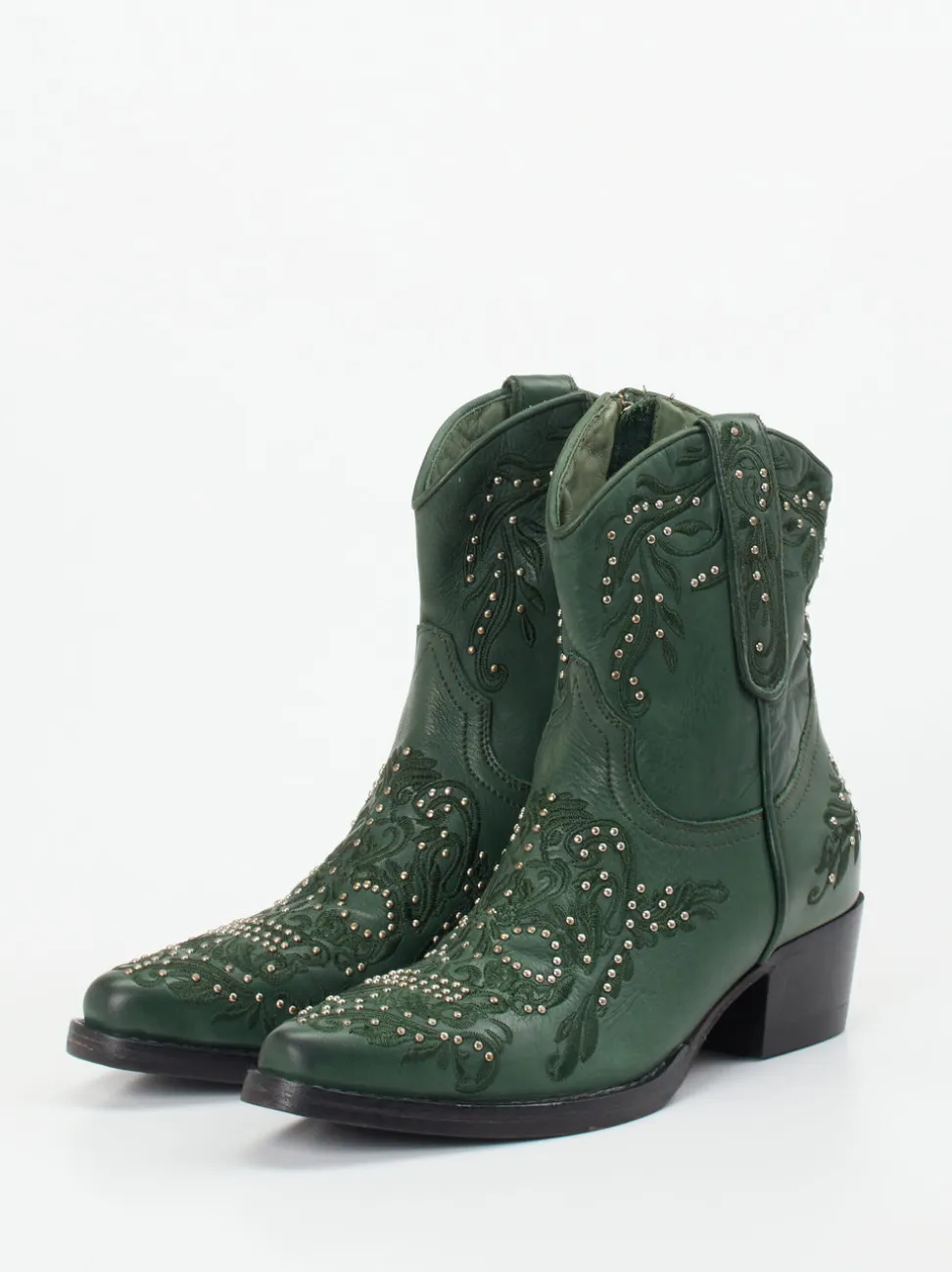 Rebecca White – Western-Stiefelette aus Lammleder grün