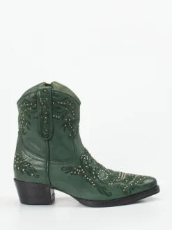 Rebecca White – Western-Stiefelette aus Lammleder grün