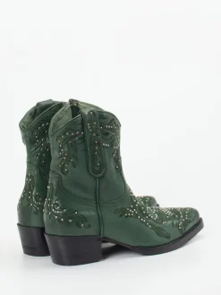 Rebecca White – Western-Stiefelette aus Lammleder grün