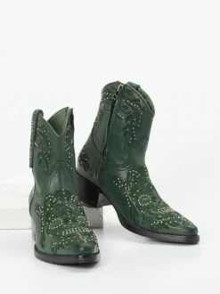 Rebecca White – Western-Stiefelette aus Lammleder grün