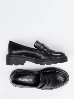 Regarde Le Ciel – Loafer aus Kalbleder Schwarz