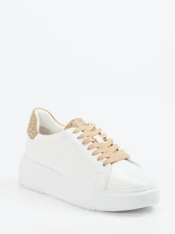 Regarde Le Ciel – Plateau-Sneaker aus Lammleder Weiß