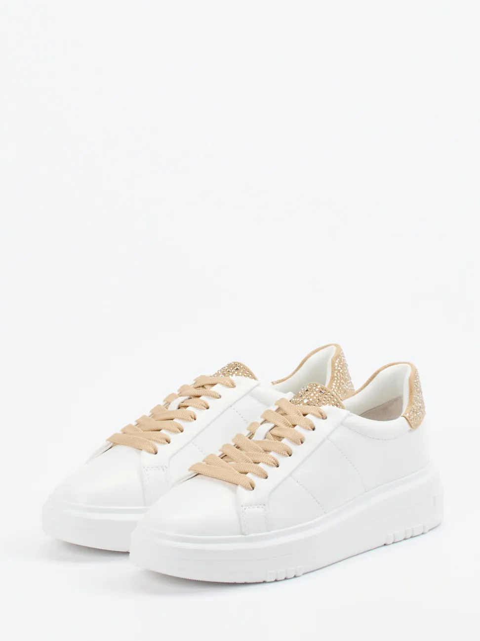 Regarde Le Ciel – Plateau-Sneaker aus Lammleder Weiß